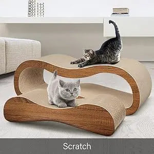 Cat Scratch Board Cardboard, Leisure Bed, Durable Board Cushion, Prevent Furniture Damage, Large Size, 2 in 1