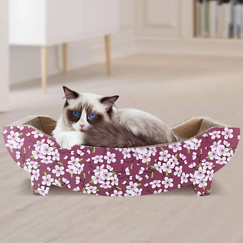 Cat Scratcher Cardboard Lounge Bed, Cat Scratching Pad, Pet Lounger