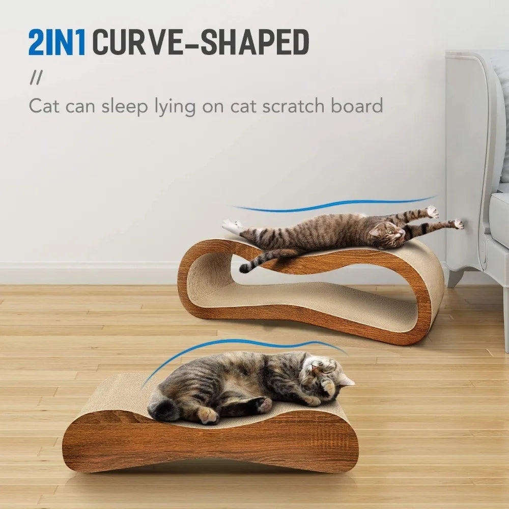 Cat Scratch Board Cardboard, Leisure Bed, Durable Board Cushion, Prevent Furniture Damage, Large Size, 2 in 1