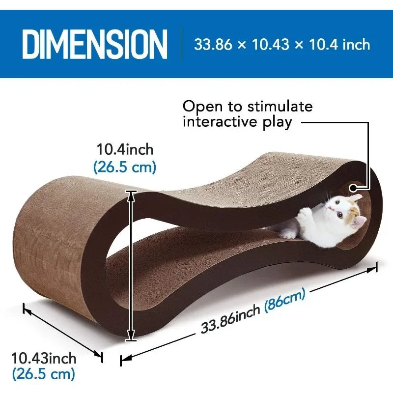 Cat Scratcher Cardboard Lounge Bed, Cat Scratching Pad, Pet Lounger