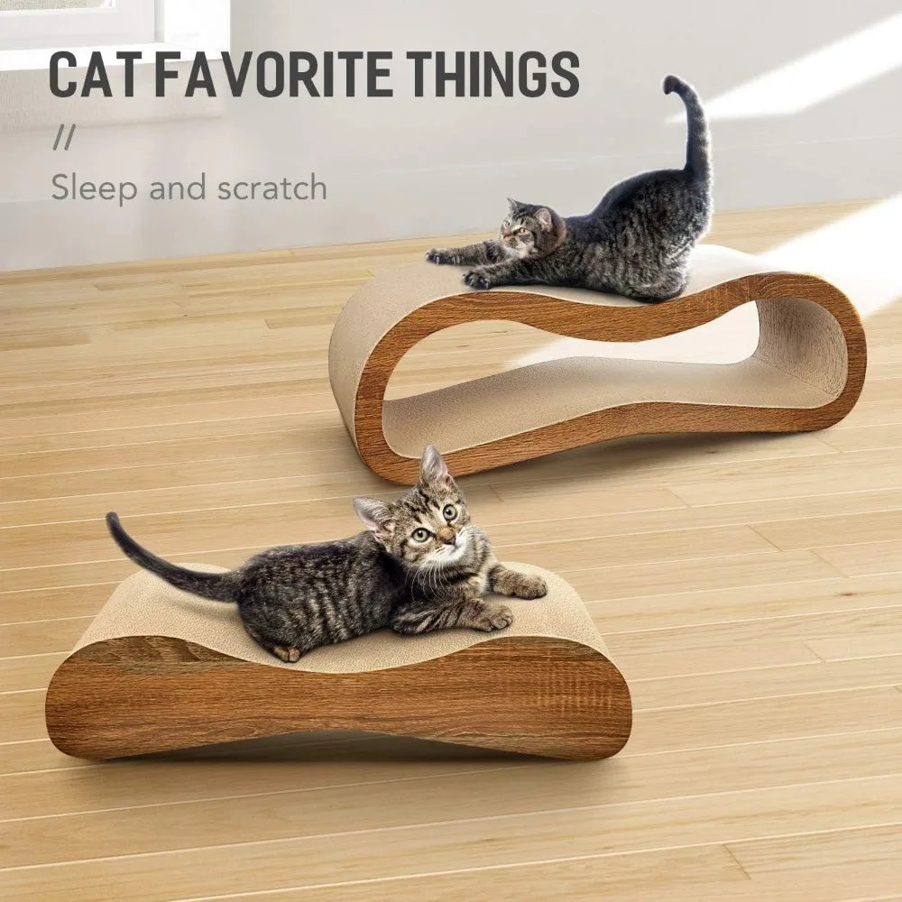 Cat Scratch Board Cardboard, Leisure Bed, Durable Board Cushion, Prevent Furniture Damage, Large Size, 2 in 1